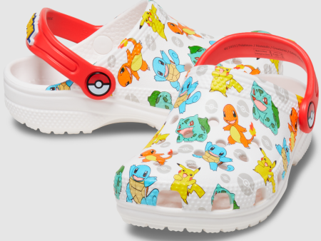 Authentic Limited Edition Kids  Classic Pokemon Clog - White  Multi Cheap