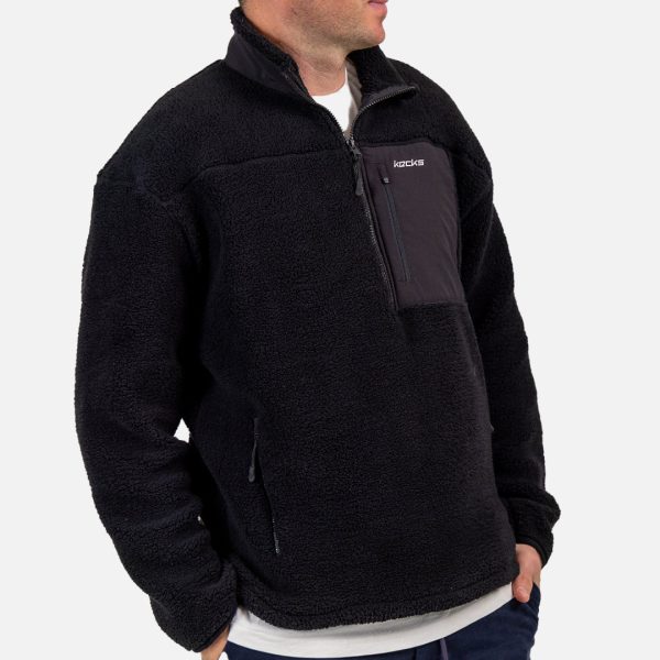 Black Sherpa 1 4 Zip Fleece Discount