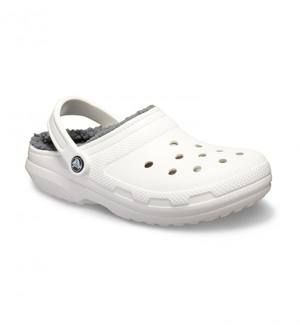 Classic Lined Clog - White  Grey Fashion