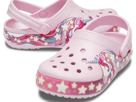 Authentic Kids  Crocs Fun Lab Unicorn Band Lights Clog  Ballerina Pink Discount