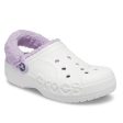 Crocs Baya Lined Fuzzy-Strap Clog - White  Lavender Online now