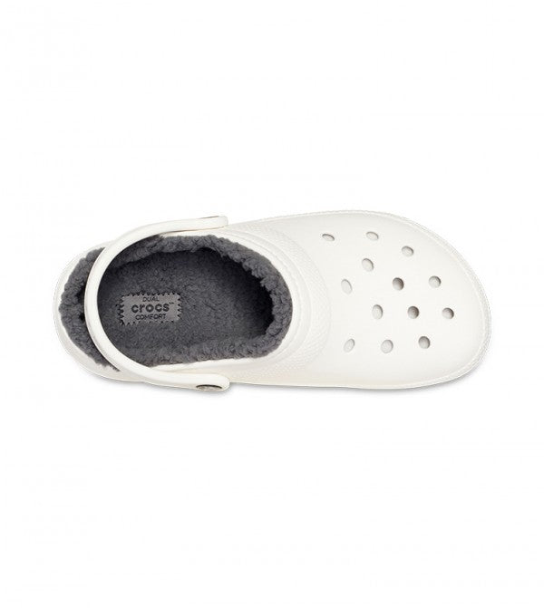 Classic Lined Clog - White  Grey Fashion