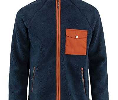 Fjallraven 84158-560-215 Vardag Pile Fleece M Vardag Pile Fleece M Sweatshirt Herren Navy-Autumn Leaf Größe S Hot on Sale