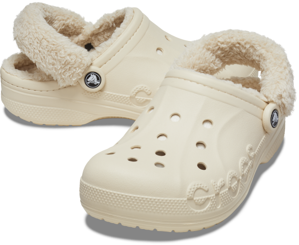 Crocs Baya Lined Fuzzy-Strap Clog - Cream Online