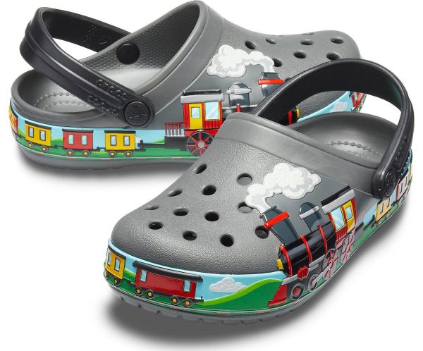 Authentic Kids’ Crocs Fun Lab Train Band Clog - Slate Grey Fashion