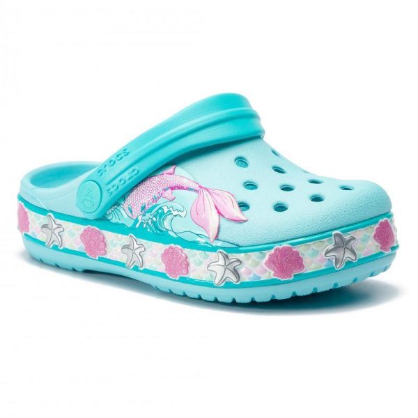 Authentic Kids’ Crocs Fun Lab Mermaid Band Clog - Ice Blue Cheap