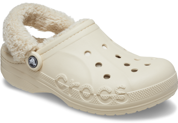 Crocs Baya Lined Fuzzy-Strap Clog - Cream Online