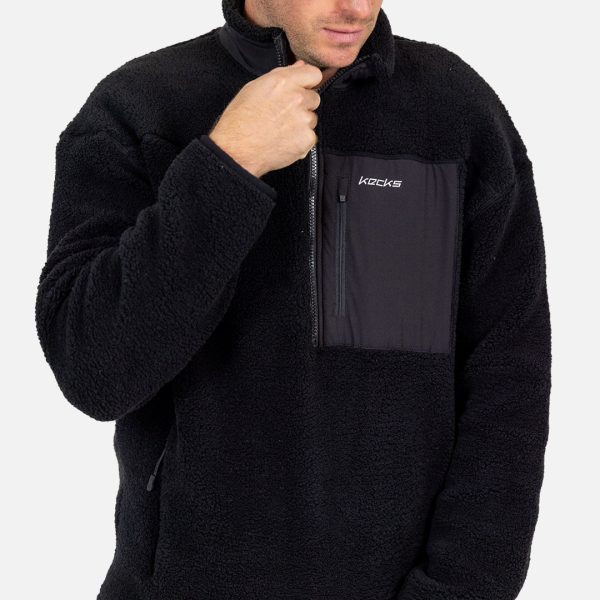 Black Sherpa 1 4 Zip Fleece Discount