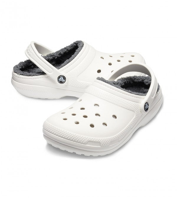 Classic Lined Clog - White  Grey Fashion