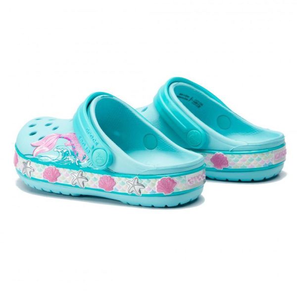 Authentic Kids’ Crocs Fun Lab Mermaid Band Clog - Ice Blue Cheap