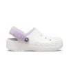 Crocs Baya Lined Fuzzy-Strap Clog - White  Lavender Online now