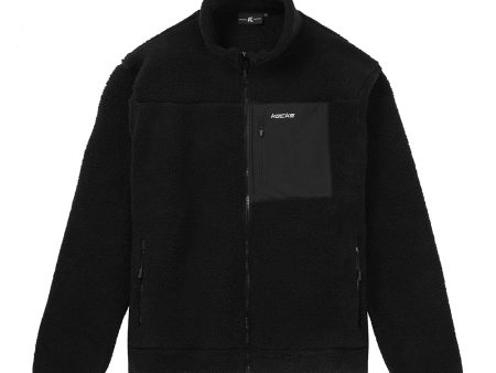 Black Sherpa full Zip Fleece Hot on Sale