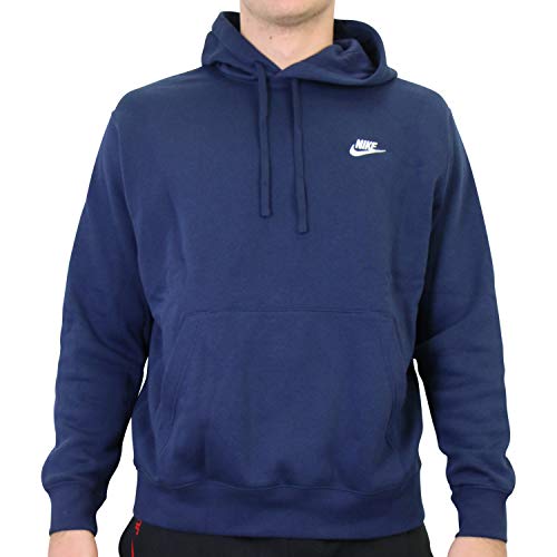 Nike Herren Sportswear Club Fleece Hoodie, Midnight Navy Midnight Navy White, XL Online Sale